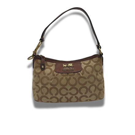 Coach Madison Op Art Pouch Khaki/Mahagoni Mini-Tasche – Vintage