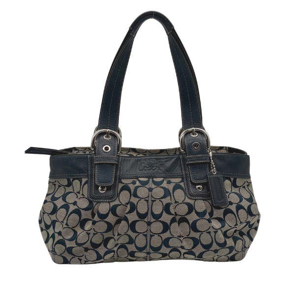 Coach Soho Pleated Signature Tote Khaki/Navy – Vintage