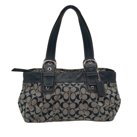 Coach Soho Pleated Signature Tote Khaki/Navy – Vintage