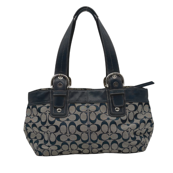 Coach Soho Pleated Signature Tote Khaki/Navy – Vintage