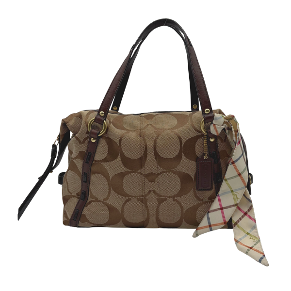 Coach Ashley Signature Sateen Satchel Khaki/Mahagoni – Vintage